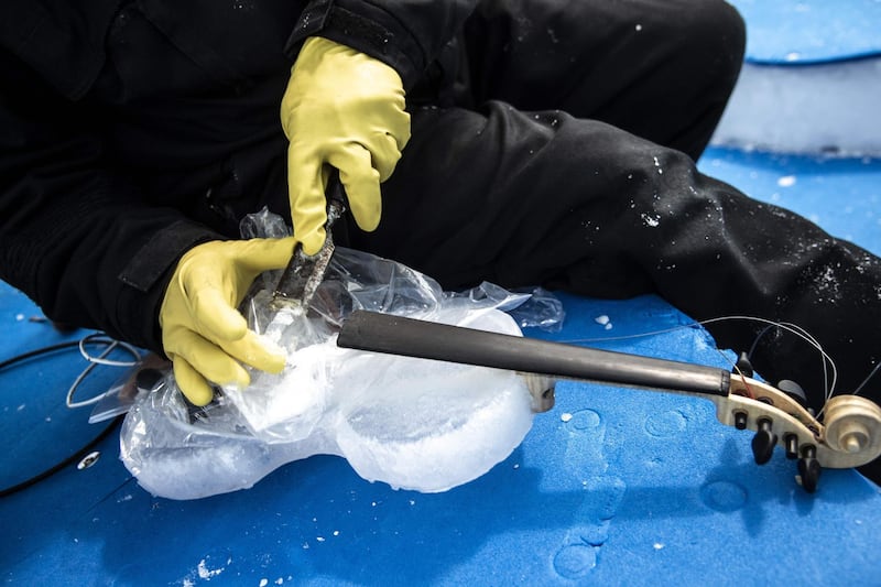 When Tim Linhart started making instruments from ice they were more likely to explode with a bang than produce music, but things have come a long way since then. AFP
