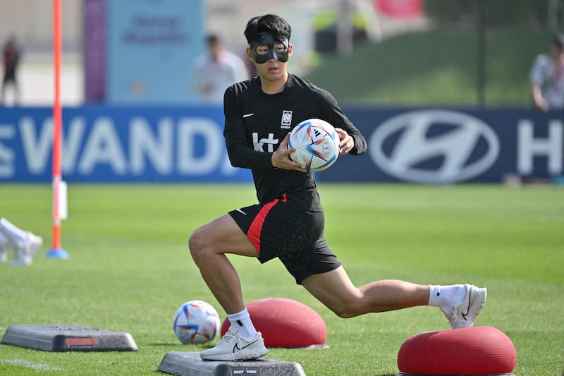 South Korea's Son Heung-min takes part in a training session in Doha. AFP