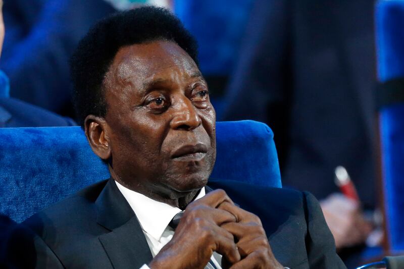 Brazilian legend Pele attends the 2018 World Cup draw at the Kremlin in Moscow. AP