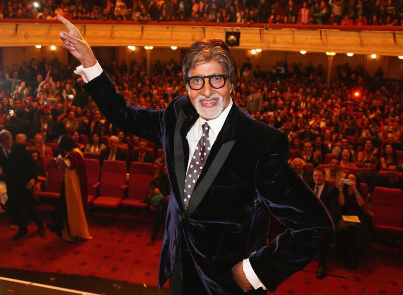 MELBOURNE, AUSTRALIA - MAY 02:  Indian film actor, Amitabh Bachchan poses on stage during the Indian Film Festival of Melbourne Awards at Princess Theatre on May 2, 2014 in Melbourne, Australia.  (Photo by Scott Barbour/Getty Images for IFFM)