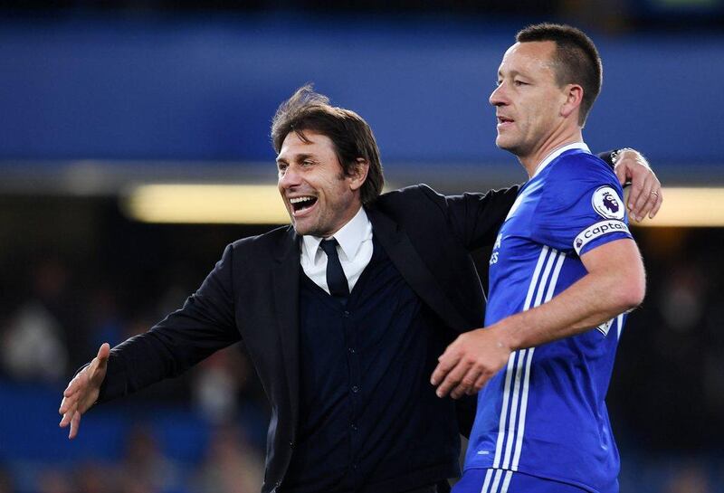 John Terry, right, was released by Chelsea in the summer of 2017 after playing a bit-part role in the club's Premier League title campaign under Antonio Conte.