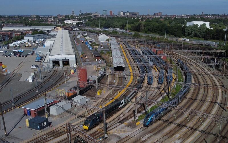 Trains parked at Edge Hill Sidings in Wavertree, Liverpool. PA