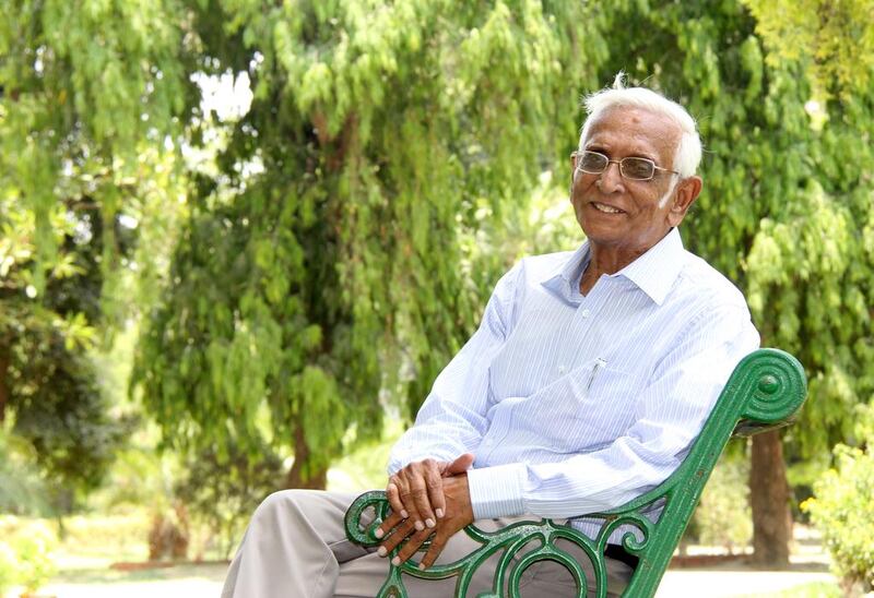 Scientist, author and Quranic plants expert Mohammed Iqtedar Hussain Farooqi in the Lucknow Botanical Gardens. Bhargavi for The National