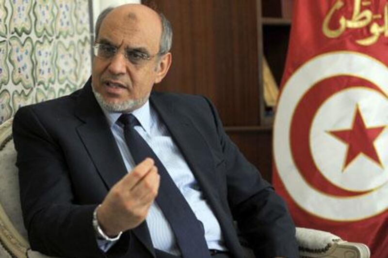 Hamadi Jebali stepped down as Tunisia's prime minister on Tuesday night. Fethi Belaid / AFP