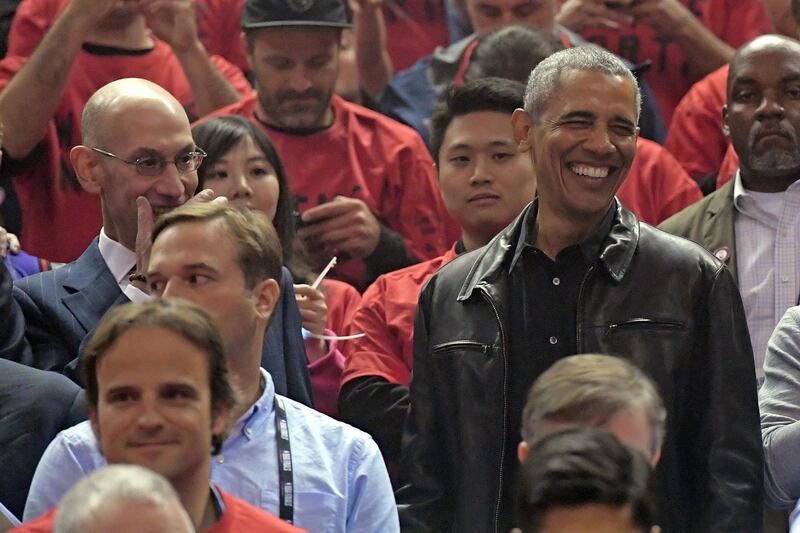 Former US president Barack Obama enjoyed his night at the basketball. Reuters