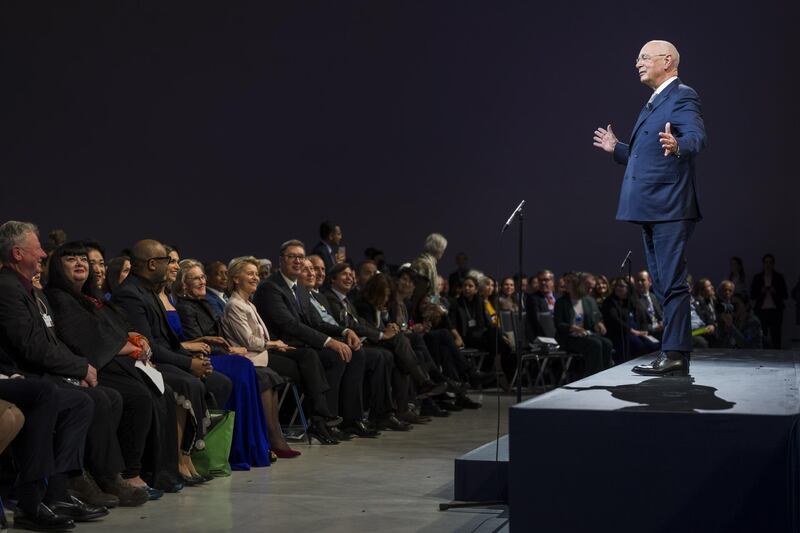 Klaus Schwab, Founder and Executive Chairman of the World Economic Forum, pictured during his welcoming address the 50th annual meeting of the World Economic Forum, WEF, in Davos.  EPA