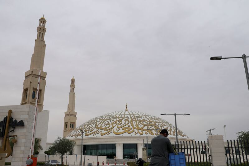 Cloudy skies around Sheikh Khalifa Bin Zayed Grand Mosque, Al Ain.  Khushnum Bhandari / The National