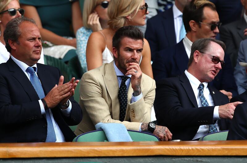 Former football player David Beckham was at Wimbledon 2019. Getty