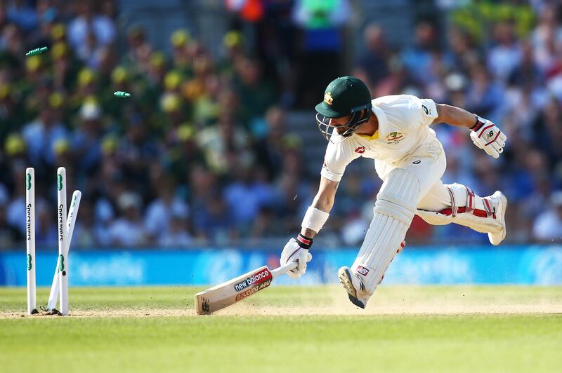 Matthew Wade of Australia lunges to make his ground at The Oval. Getty