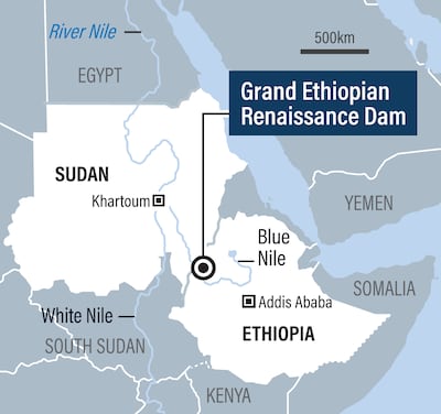 ehiopia dam map