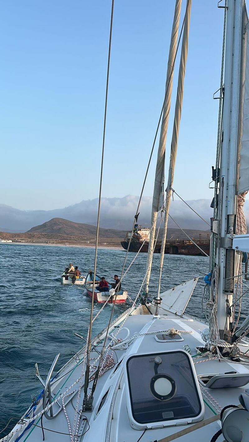 They were hoping to cover 5,370km in about 25 days, crossing the Indian Ocean and sailing along the Somali coast