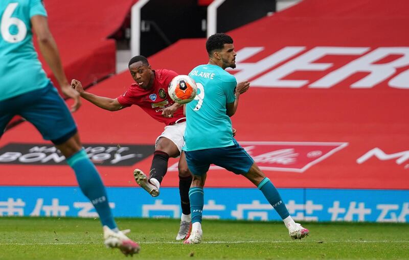 Anthony Martial scores Manchester United's third goal. EPA