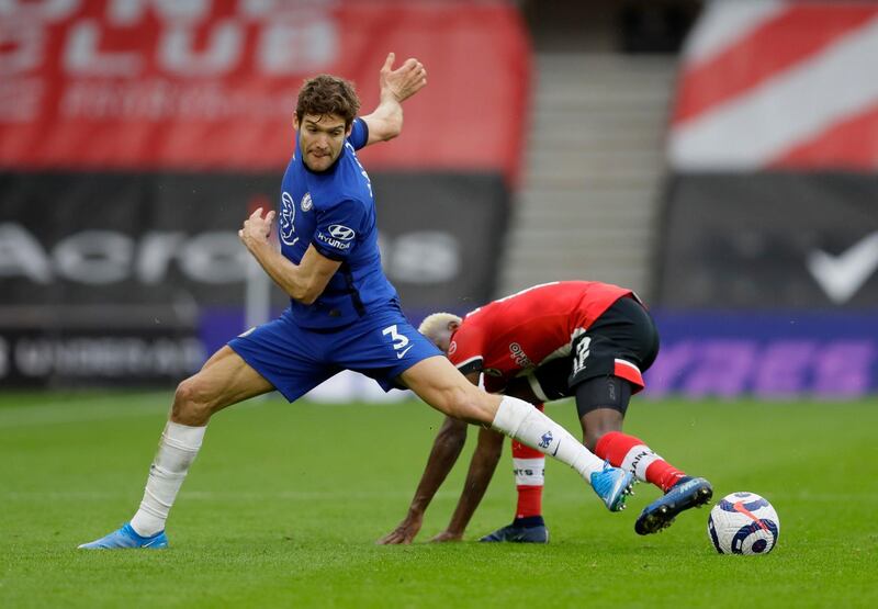 Marcos Alonso - 7: Volleyed first chance of game wide of target when he should have at least forced a save out of McCarthy – much to frustration of manager Tuchel. Always looking to push forward and link-up with Werner. Booked for tug on Djenepo. Reuters