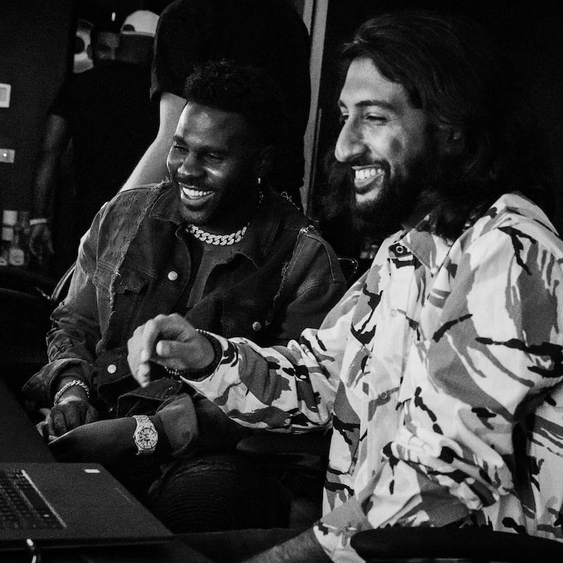 Jason Derulo, left, has added his voice to a remix of 'Jalebi Baby', the viral hit by Canadian singer Tesher, right. Instagram / tesher 