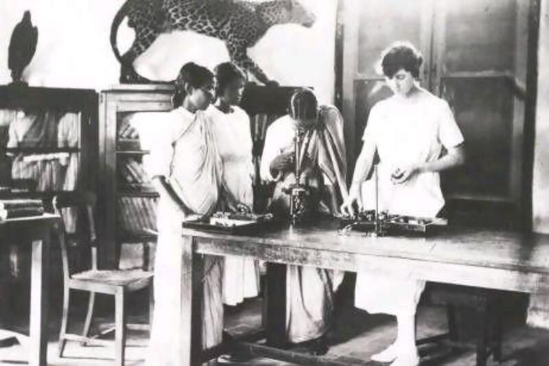 The British influence in India led to better education for some Indians, as this 1918 photo taken at the Women's Christian College in Madras (now Chennai) shows. However, some Asian thinkers believe Britain only set up institutions in India to facilitate trade and to drain the country's wealth. Getty Images