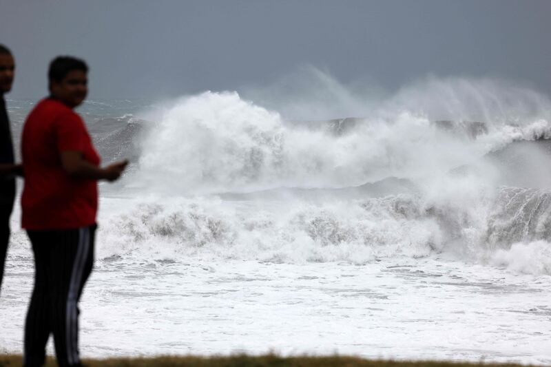 Saint-Benoit, on the east of the French Indian Ocean island of La Reunion, reels from strong waves. AFP