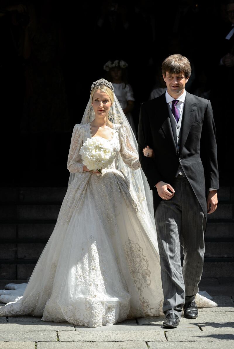 epa06075865 German Ernst August Prince of Hanover Jr. and his wife Russian Ekaterina of Hanover leave the church after their wedding ceremony at Marktkirche church in Hanover, Germany, 08 July 2017. Prince Ernst August Jr., also Duke of Braunschweig and Lueneburg, is heir of the throne of House of Hanover. He is a son of Prince Ernst August of Hanover Sen., who is married to Princess Caroline of Monaco, and related to several royal houses in Europe. The House of Hanover is a German royal dynasty that also ruled the United Kingdom between 1714 and 1901.  EPA/JENS SCHLUETER