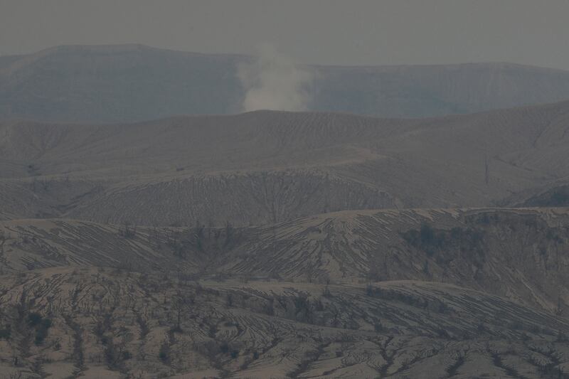 Steam rises from the Taal volcano in Batangas province, Philippines.