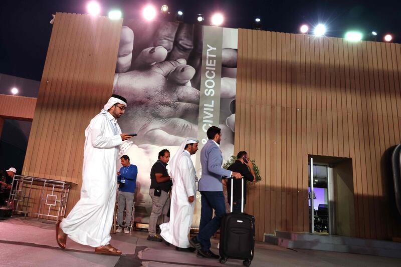 Participants at the Sharm El Sheikh International Convention Centre before Cop27 opens. AFP