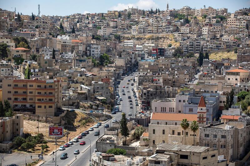 Downtown Amman, Jordan, 10 May. Jordan receives less than 50 millimetres of rainfall per year and is heavily dependent on domestic aquifers for its water supply.  Andre Pain / EPA