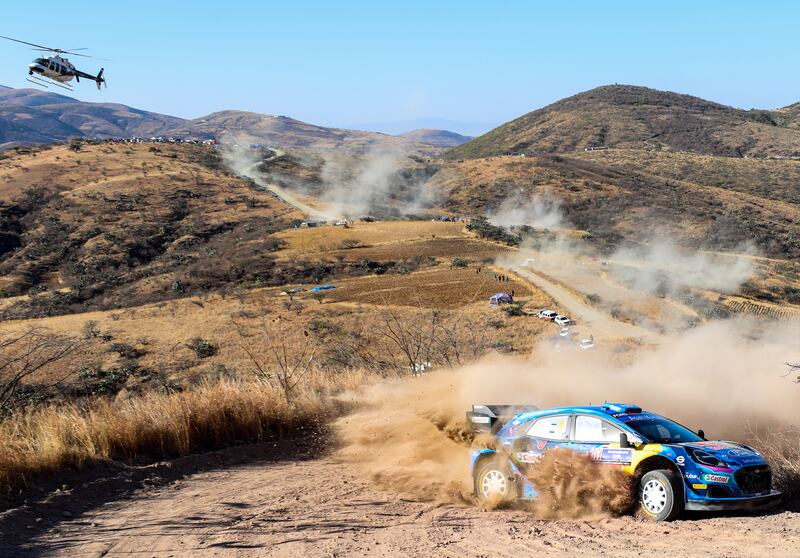 Drivers Ott Tanak and Martin Jarveoja of the M-Sport Ford team compete in the WRC Guanajuato Rally, in Guanajuato, Mexico.  EPA