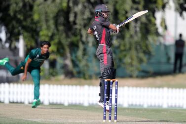 UAE's Kai Smith bats in the game between the UAE and Pakistan during the Under 19 Asian Cup at the ICC Academy, Dubai. Chris Whiteoak/ The National
