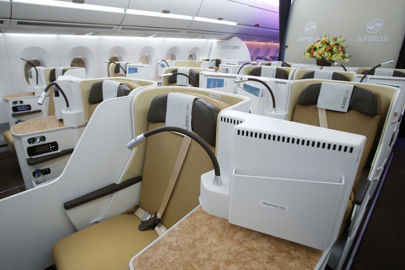 Business class with Japan Airlines. Bloomberg