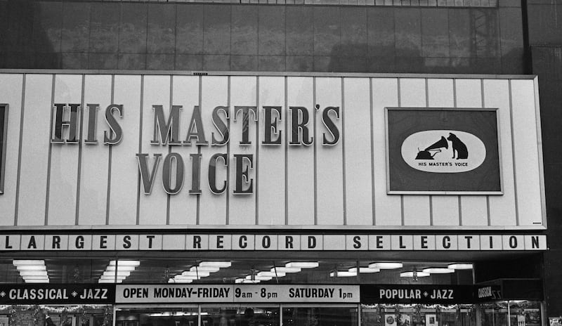 An HMV (His Master's Voice) record shop in the UK, in April 1968. The first HMV store opened in London in 1921. HJ Allen / Evening Standard / Getty Images