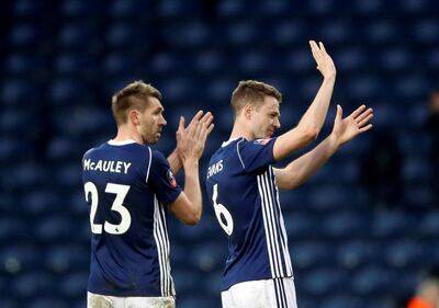 Soccer Football - FA Cup Fifth Round - West Bromwich Albion vs Southampton - The Hawthorns, West Bromwich, Britain - February 17, 2018   West Bromwich Albion's Gareth McAuley and Jonny Evans applaud the fans after the match   Action Images via Reuters/Carl Recine
