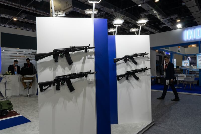 The Kalashnikov stand at EDEX. Mahmoud Nasr / The National