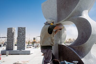 Artists from around the world are in Riyadh for Tuwaiq Sculpture 2023, creating artworks that will go on display across the capital's historical district of Qasr Al-Hukm. Photo: Riyadh Art