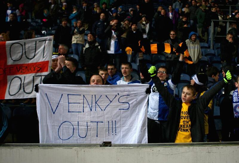 Blackburn Rovers fans protest against owners Venky's. Getty Images