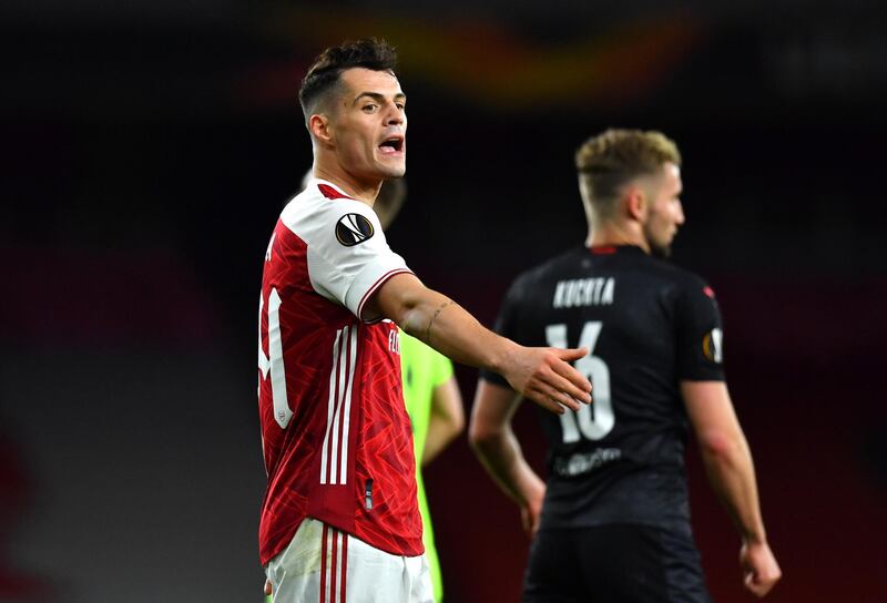 Granit Xhaka 6 - Provided structure in the Arsenal midfield which helped Mikel Arteta’s side dictate the game. The Gunners' look stronger with Xhaka in the side but are still unable to find a clean sheet. Reuters