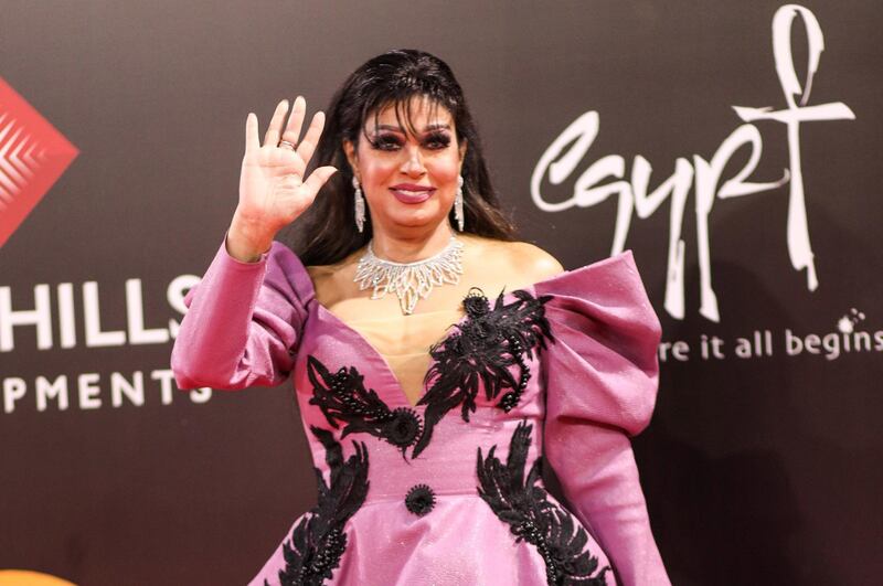 Egyptian Actress Fifi Abdou arrives on the red carpet to attend the closing ceremony of the 40th Cairo International Film Festival. Photo / EPA