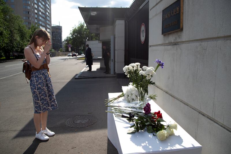 There were even mourners in the Russian capital Moscow. AP