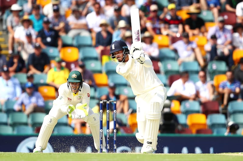 BRISBANE, AUSTRALIA - NOVEMBER 23:  James Vince of England bats during day one of the First Test Match of the 2017/18 Ashes Series between Australia and England at The Gabba on November 23, 2017 in Brisbane, Australia.  (Photo by Mark Kolbe/Getty Images)