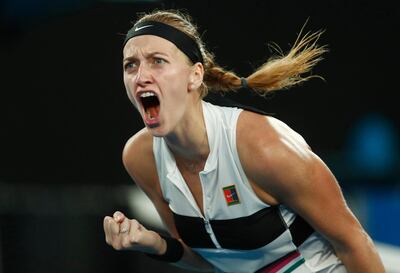 Tennis - Australian Open - Quarter-final - Melbourne Park, Melbourne, Australia, January 22, 2019. Czech Republic's Petra Kvitova in action during the match against Australia's Ashleigh Barty. REUTERS/Edgar Su