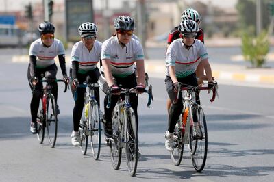 Members of the Iraqi national cycling women's team take part in a training camp on August 14, 2018, in Arbil, the capital of the autonomous Kurdish region, ahead of the "Arab Cycling Champions in Algeria". Decades ago, all of Iraq's 18 provinces had thriving female athletic scenes, with active clubs in different sports.
But the 1980s introduced a string of violent conflicts, followed by an international embargo that brought development projects to a screeching halt and the rise of militias.
Those factors, combined with growing conservatism in parts of Iraqi society, all chipped away at sports culture for women.
However in the north, relatively insulated from these trends, Kurdish women have enjoyed an athletic awakening -- one that Iraq's clubs and national teams are making use of now.  / AFP / STRINGER
