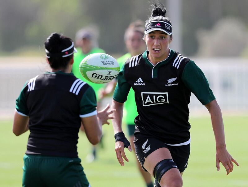 Abu Dhabi, United Arab Emirates - November 21st, 2017: Sarah Goss of the New Zealand women's 7's rugby team trains ahead of the Dubai 7's. Tuesday, November 21st, 2017 at Sheikh Zayed cricket stadium, Abu Dhabi. Chris Whiteoak / The National