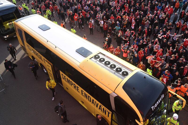 Villarreal's coach arrives prior to the game. AFP