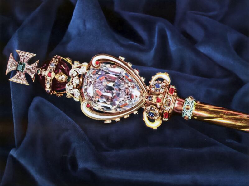 The Cullinan I diamond, or Great Star of Africa, is set in the head of the UK's Sovereign's Sceptre. It is one of nine diamonds cut from original Cullinan, the largest gem-quality rough diamond on record, discovered in South Africa in 1905. Getty Images
