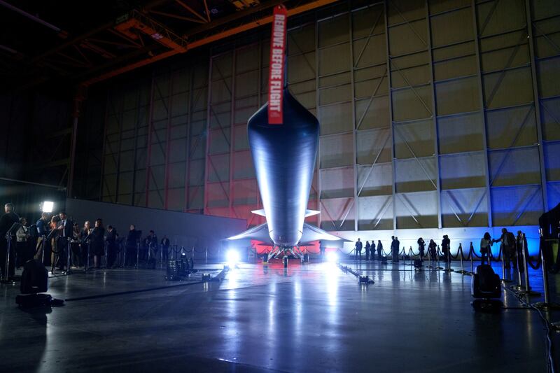 The 'quiet' supersonic X-59 aircraft is unveiled at Lockheed Martin Skunk Works in Palmdale, California, US. Bloomberg