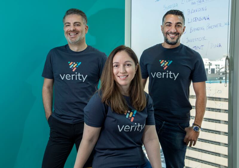 Dina Shoman co-founded The Verity app along with Omar Sharif and Kamal Al Samarrai. Ruel Pableo for The National