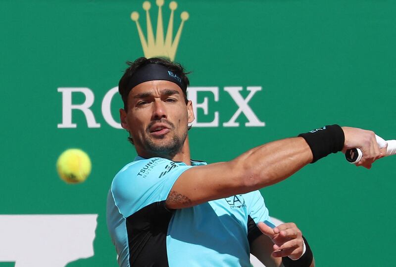 Italy's Fabio Fognini during his straight-sets victory over Miomir Kecmanovic of Serbia in the first round of the Monte-Carlo Masters on Tuesday, April 13. AFP