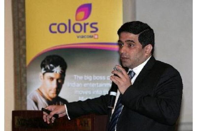 DUBAI, UNITED ARAB EMIRATES - Sep 22: Rajesh Kamat, Group COO- Viacom 18 & CEO-COLORS talking to media during the launch of ÔCOLORS´ TV channel at Madinat Jumeirah in Dubai. (Pawan Singh / The National) For News. Story by Ben