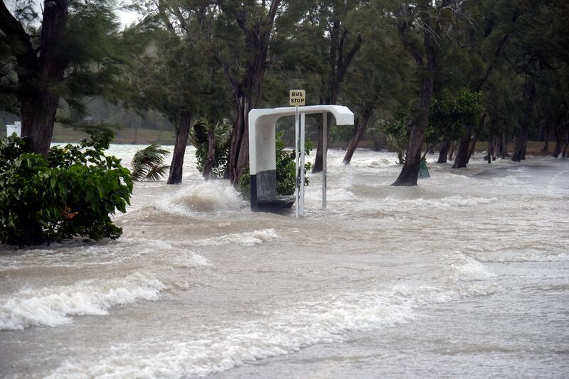 Gale force winds hit the coast of Mauritius. AP Photo