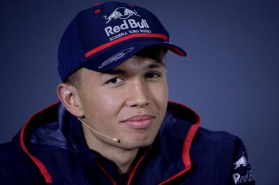 (FILES) In this file photo taken on April 11, 2019 Toro Rosso's Thai driver Alexander Albon attends a press conference ahead of the Formula One Chinese Grand Prix in Shanghai. French Formula 1 driver Pierre Gasly will be replaced at Red Bull by the Thai Alexander Albon starting from the Belgian Grand Prix, announced on August 12, 2019 his team. / AFP / WANG ZHAO
