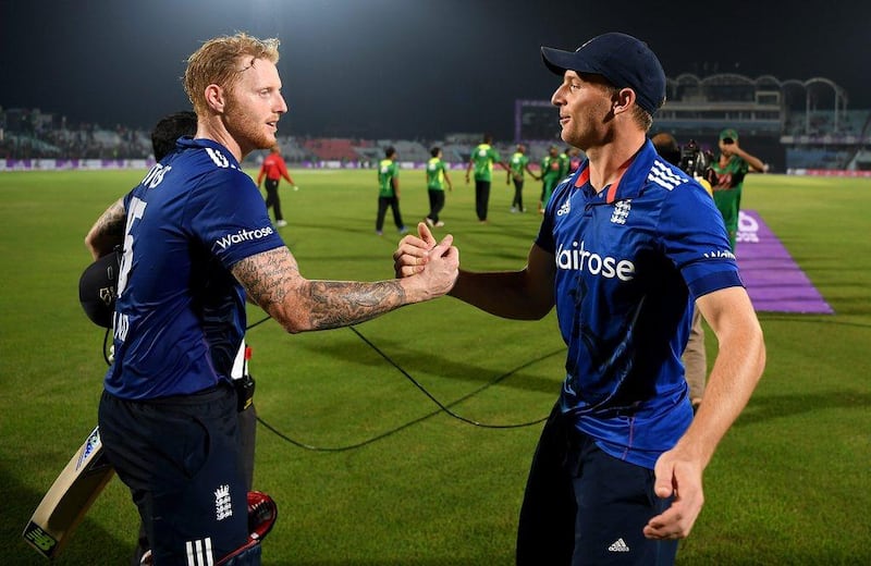 Ben Stokes, left, with England teammate Jos Buttler from a few years ago. Gareth Copley / Getty Images