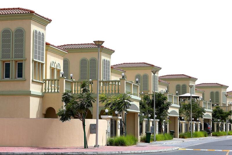 Jumeirah Village villas: Q1 2015 up 3%. Q1 2014-Q1 2015 up 8%. 2BR: Dh140-170,000. 3BR: Dh145-180,000. 4BR: Dh160-220,000. 5BR: Dh170-230,000. Pawan Singh / The National