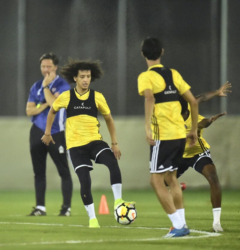 UAE training ahead of this week's WC qualifier against Indonesia.